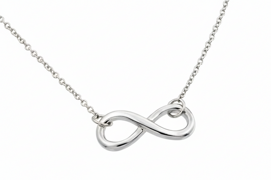 925 Sterling Silver  Rhodium Plated Infinity Necklace