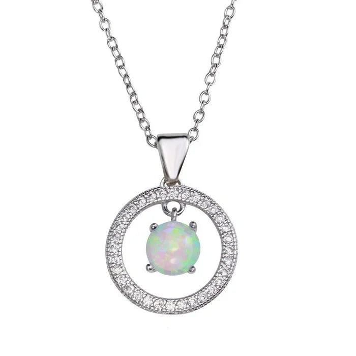 Sterling Silver Opal Necklace