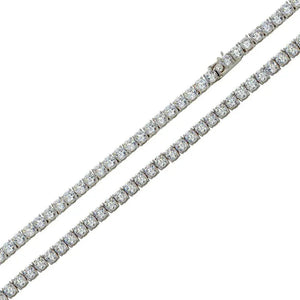 925 Sterling Silver, Rhodium Plated, Round CZ Tennis Bracelet