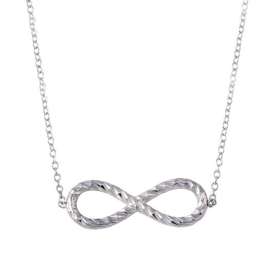 Silver Rhodium Plated Rope Infinity Necklaces