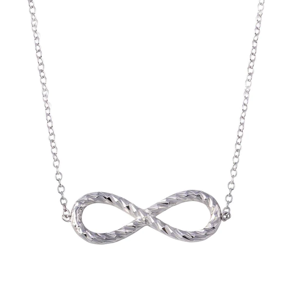 Silver Rhodium-Plated Rope Infinity Necklaces