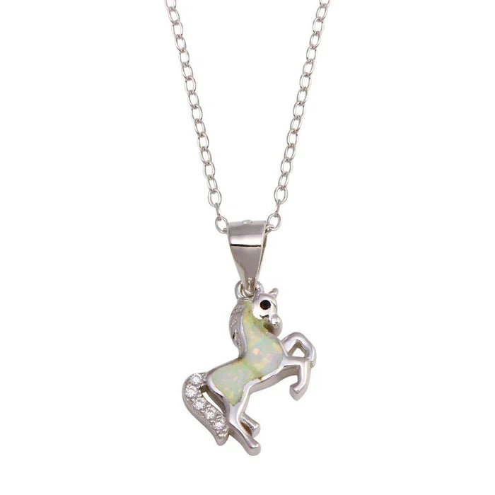 Sterling Silver Opal Necklace