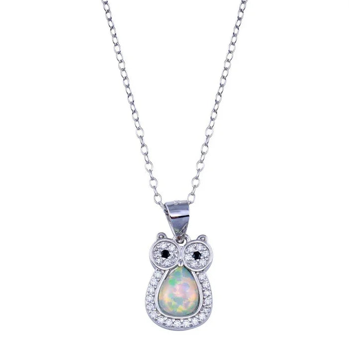 Sterling Silver Opal Necklace