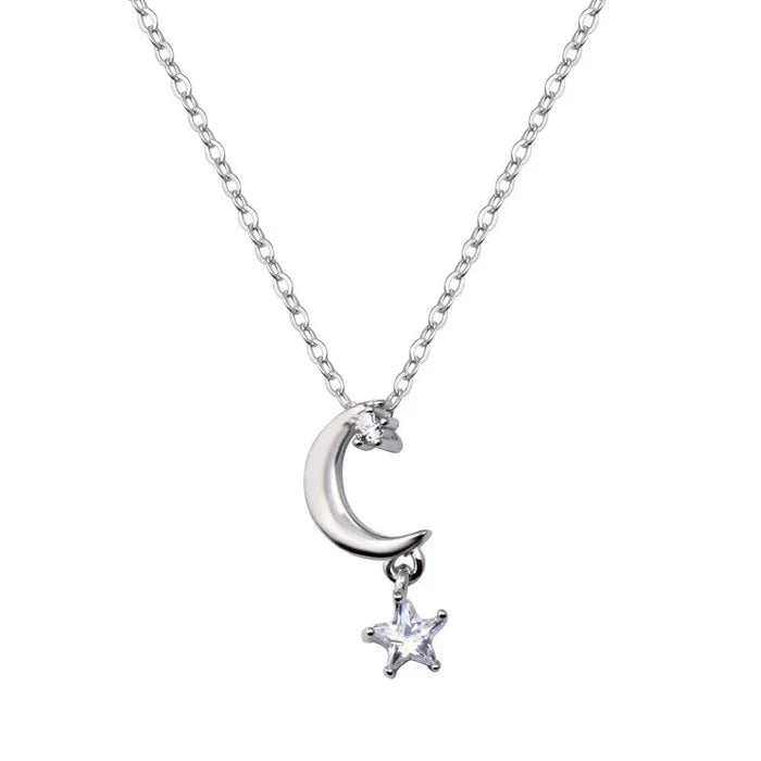 Sterling Silver CZ Star Necklace