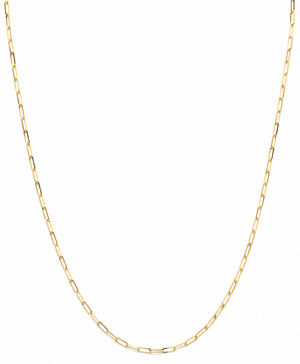 18K Yellow Gold Paperclip Chain Necklace 22" 2mm