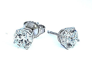 Certified IGI White Gold Lab Grown Diamond Stud Earrings. 14K  TDW: 2.15ct VS1-2  DE