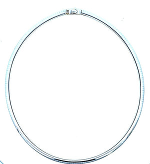 Two-tone Yellow and White Gold Omega Necklace. 14k, 18.2gr