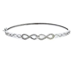 White Gold Multiple infinity Design Diamond Bangle Bracelet TDW: 0.74ct VS GH 18k 7.48gr