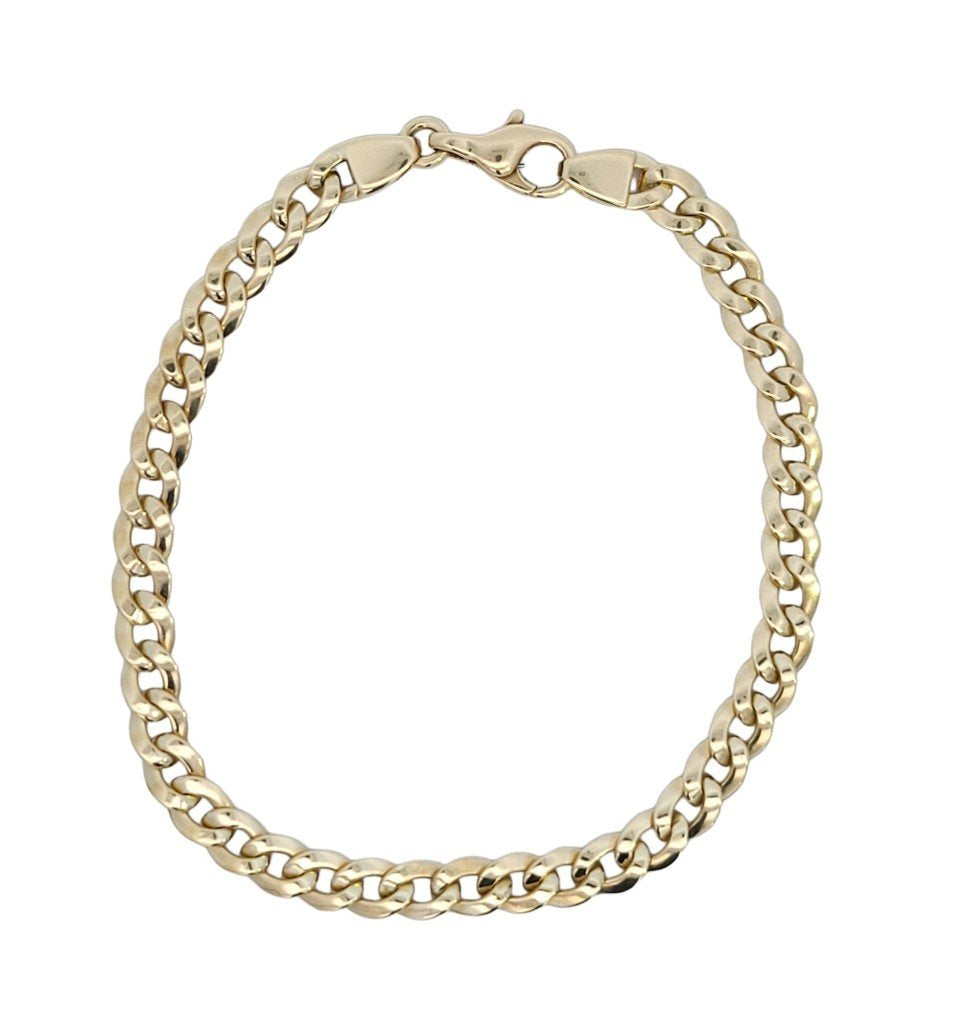 Yellow Gold Solid Cuban Chain Bracelet. 18k, 15.8gr, 8.5"