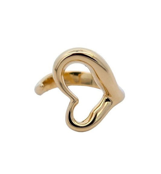 Vintage Yellow Gold Tiffany Open Heart Ring. 18k