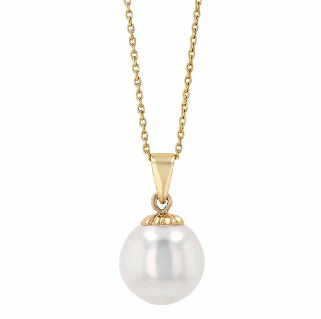Yellow Gold Large FreshWater Pearl 12.3mm Pendant. 14k, 3.3gr