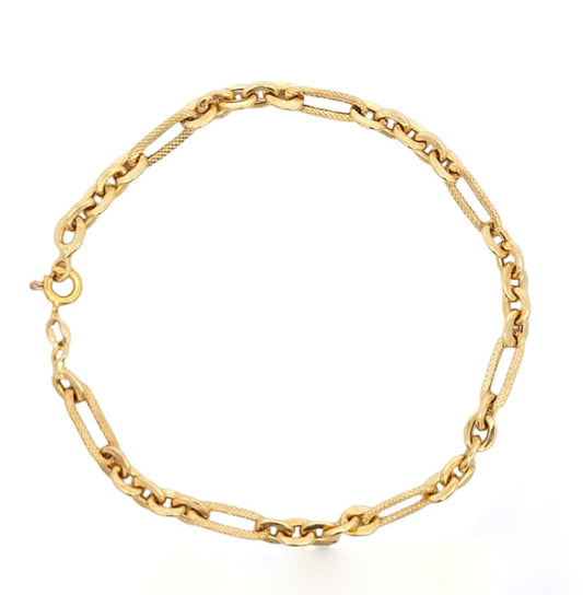 Yellow Gold Figaro Bracelet. 18k, 4.38gr