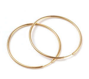 Yellow Gold Large Loop Earrings.18k