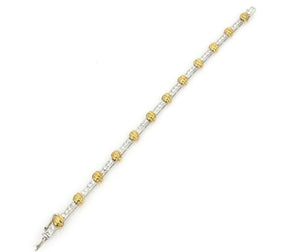 Gerard Two-tone Yellow and White Gold Diamond Tennis Bracelet.
