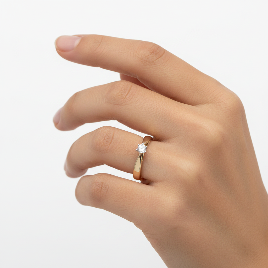 14K Yellow Gold Solitaire 0.30ct Diamond Ring