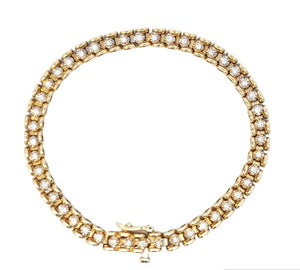Yellow Gold Diamond Tennis Bracelet. 14k, 13gr, TDW: 0.9ct, VS-SI, GH