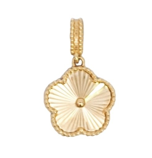 Yellow Gold Clover Double Sides Pendant. 18k, 1.35gr
