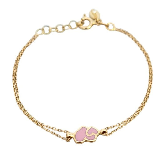 Yellow Gold Kids Heart Bracelet. 18k, 1.3gr, 5 1/2"