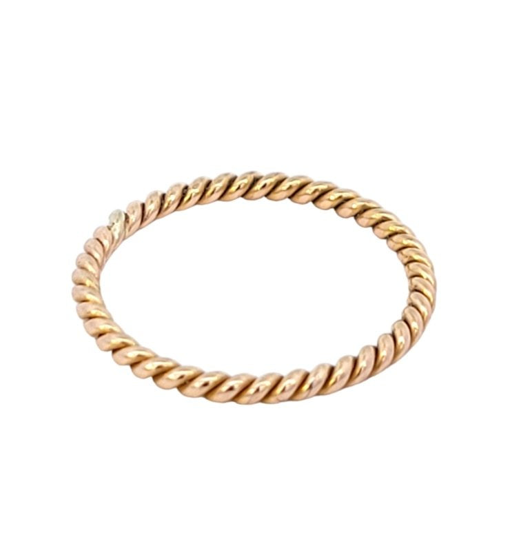 Rose Gold Twisted Rope Ring. 18k, 1.5gr