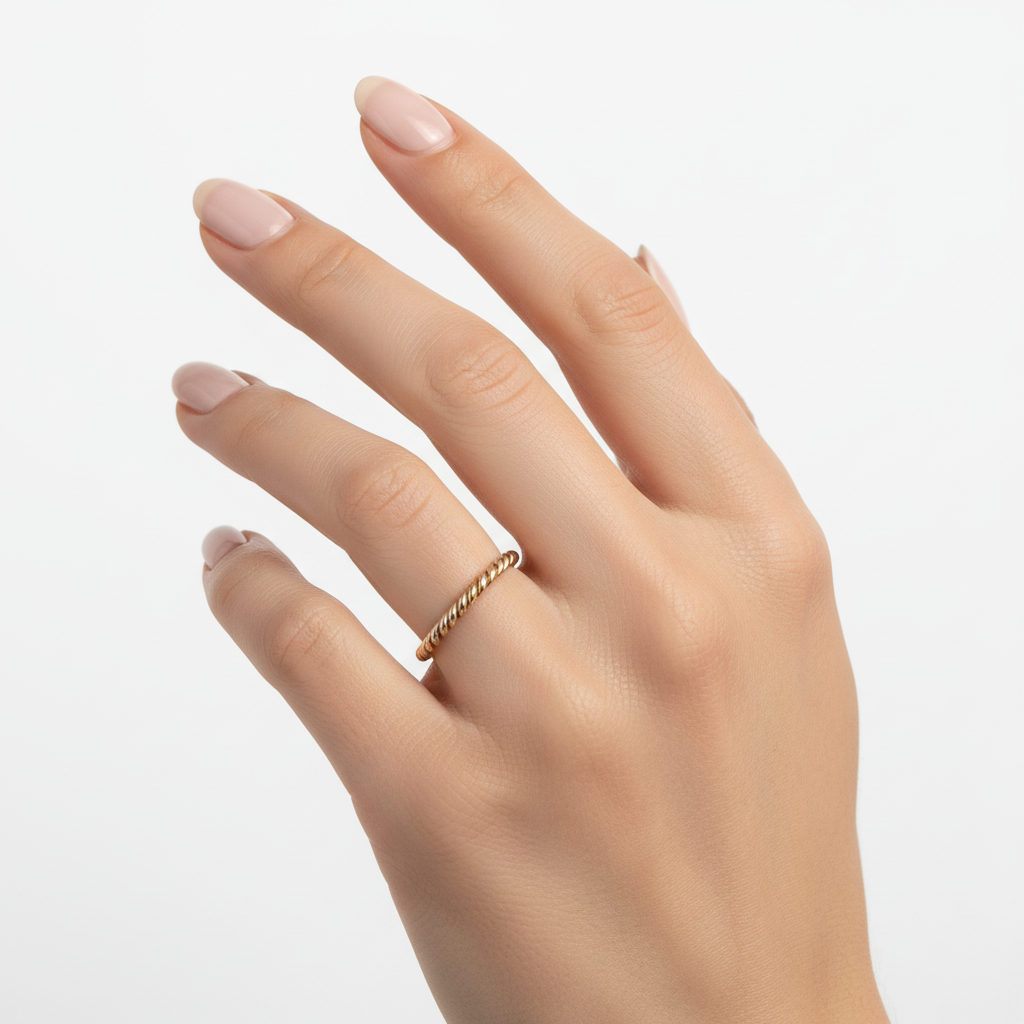 Yellow Gold Twisted Rope Ring. 18k, 1.5gr