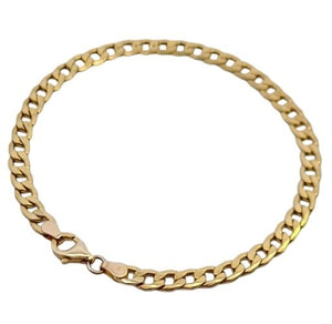 Yellow Gold Flat Cuban Chain Bracelet. 18k, 4.5gr, 8