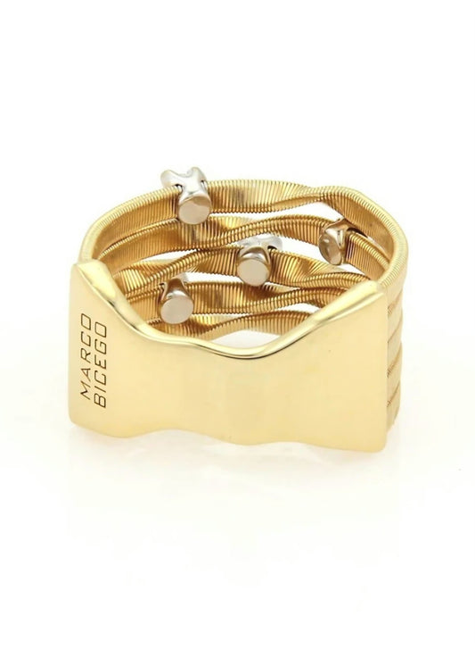 Yellow Gold Marco Bicego Diamond 5 Row Ring. 18k, 7.5gr, TDW: 0.2ct, VS, EF