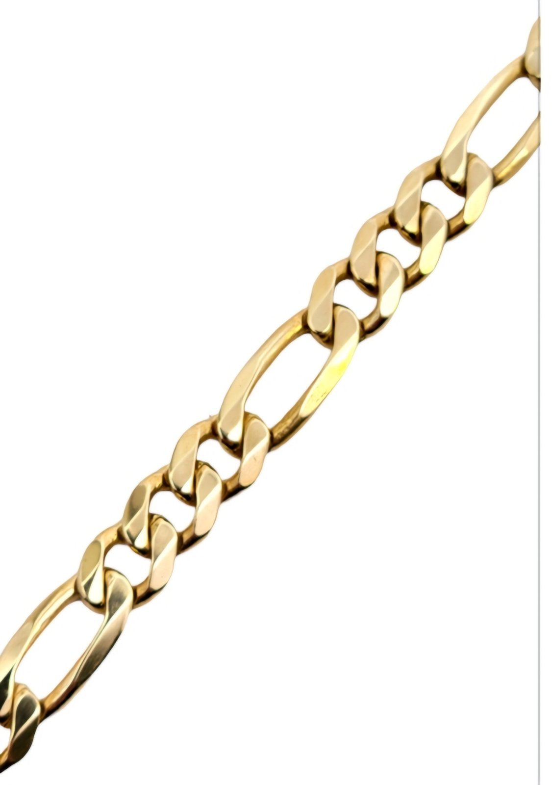 Yellow Gold Figaro Chain Bracelet. 14k, 11.08ge, 7 1/2"