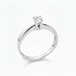 14K White Gold Knife-Edge Shank Engagement Ring