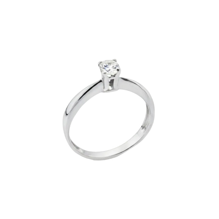 14K White Gold Knife-Edge Shank Engagement Ring