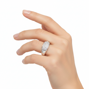 18K White Gold Pavé Diamond Ring