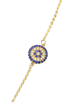 Yellow Gold Evil Eye Bracelet with Extension. 18k, 1.37gr, 7
