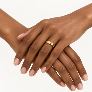 18K Yellow Gold Screw Motif Band
