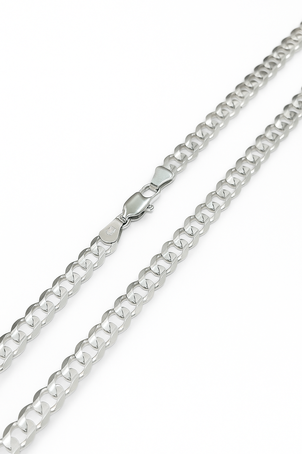 White Gold Solid Cuban Curb Chain. 18k, 22.6gr, 24"