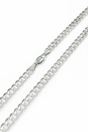White Gold Solid Cuban Curb Chain. 18k, 22.6gr, 24