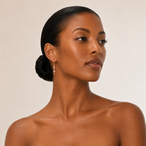 14K Tri-Tone Gold Cube Drop Earrings