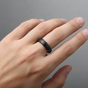 Tungsten Carbide Ring Domed Brushed Finish Wedding Bands 5.8mm