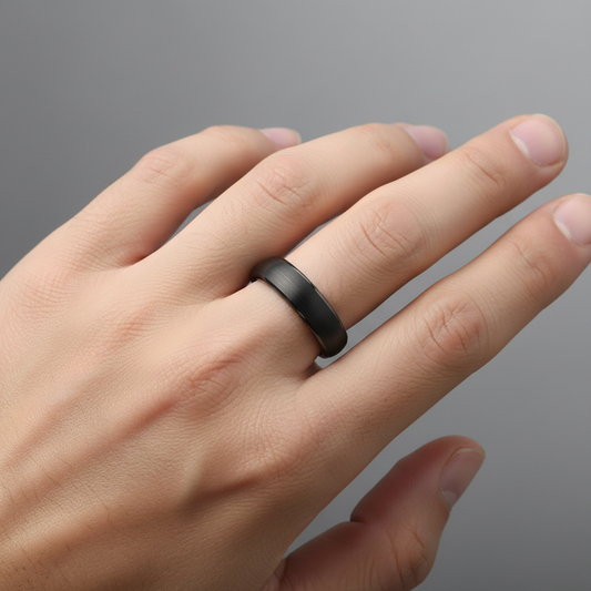 Tungsten Carbide Ring Domed Brushed Finish Wedding Bands 5.8mm