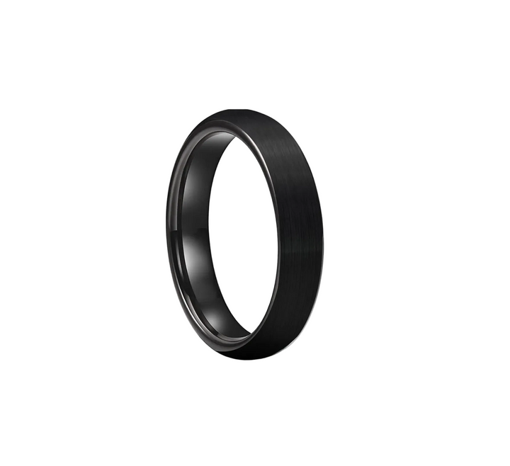 Tungsten Carbide Domed Brushed Finish Wedding Ring