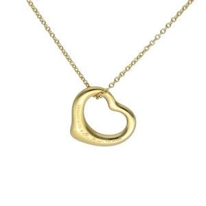 Tiffany Gold Elsa Peretti Open Heart Pendant. Resell. 18k, 16