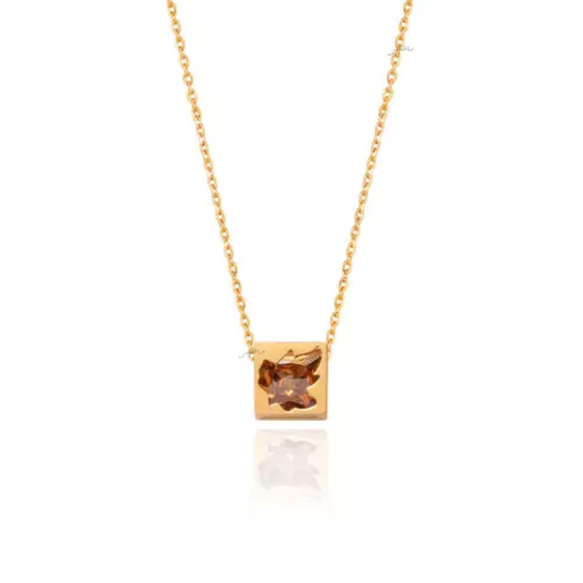Yellow Gold Necklace with Canadian Maple leaf, 18k, 3.04gr