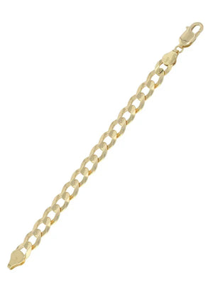 Yellow Gold Men's Curb Chain Bracelet. 14k, 11gr, 9