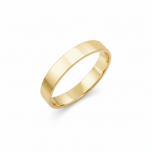 14K Yellow Gold Flat Wedding Band 3.9mm Size: 7
