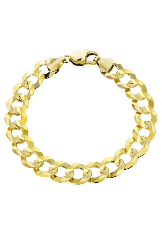 Yellow Gold Men's Curb Chain Bracelet. 14k, 11gr, 9"