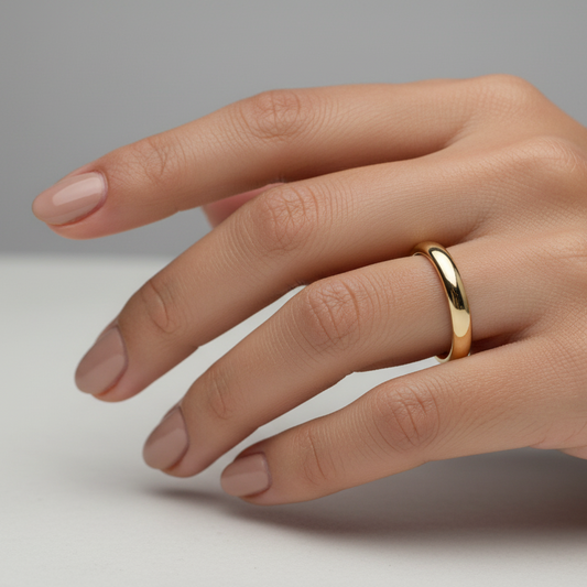 14K Yellow Gold Thin Wedding Band