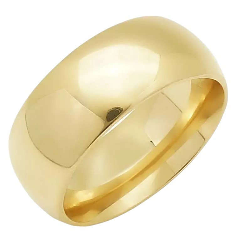 Yellow Gold Wide Band 14k, size 7, 5.9 mm