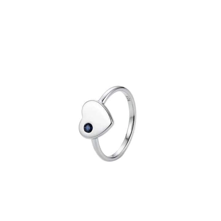 925 Sterling Silver Dark Blue Sapphire Promise Ring