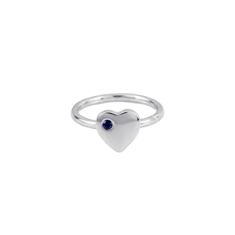 925 Sterling Silver Dark Blue Sapphire Promise Ring