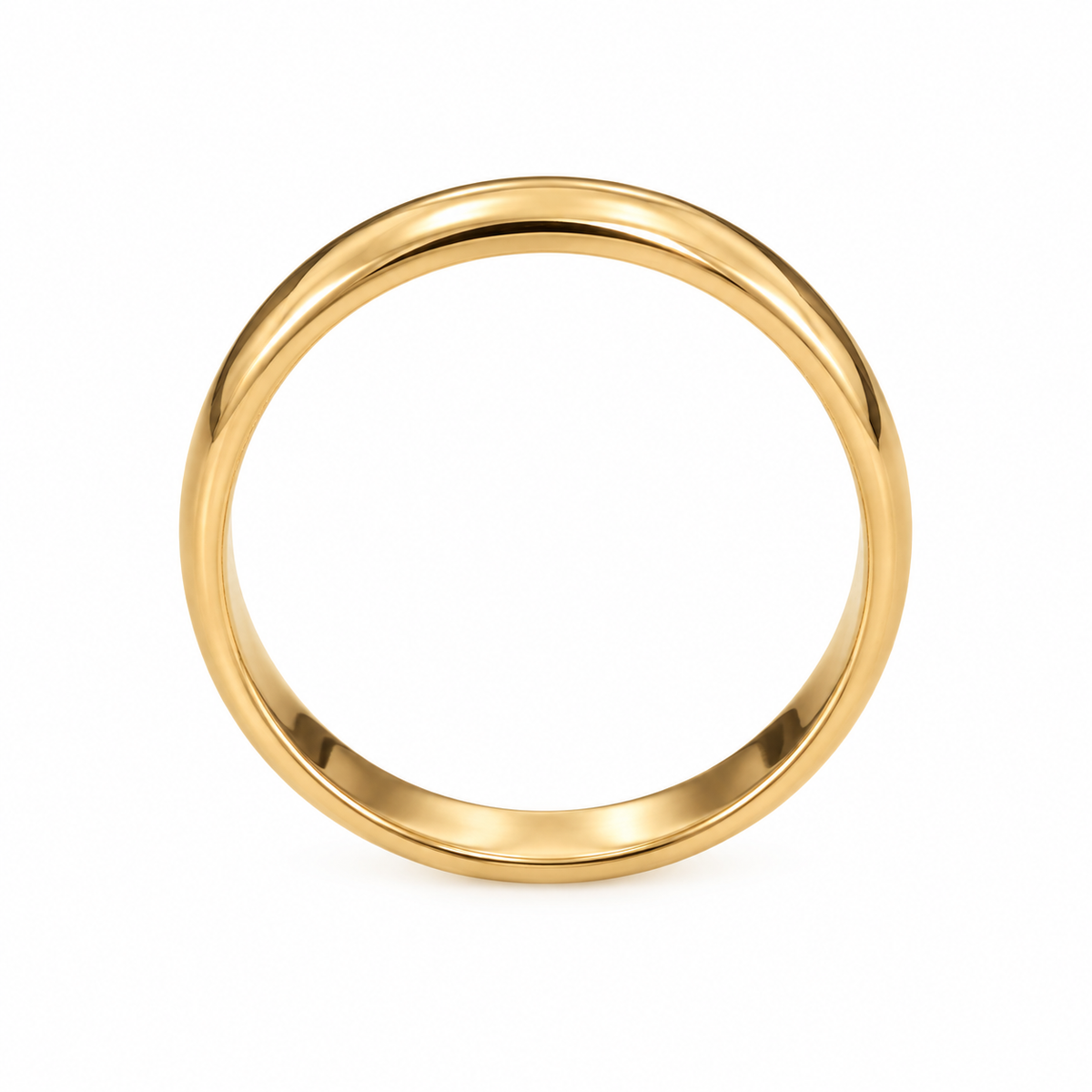14K Yellow Gold Half-Dome Plain Band Ring