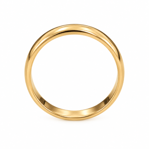 14K Yellow Gold Half-Dome Plain Band Ring