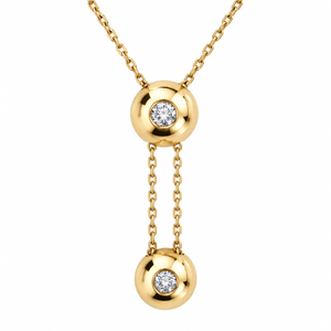 18K Yellow Gold Diamond Double-Drop Lariat Necklace